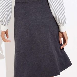 LOFT Button Trim Midi Skirt in Charcoal Grey